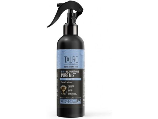 musta suihkepullo, sininen etiketti, sisällä eläimille tarkoitettua Natural Care 6in1 puhdistussuihketta